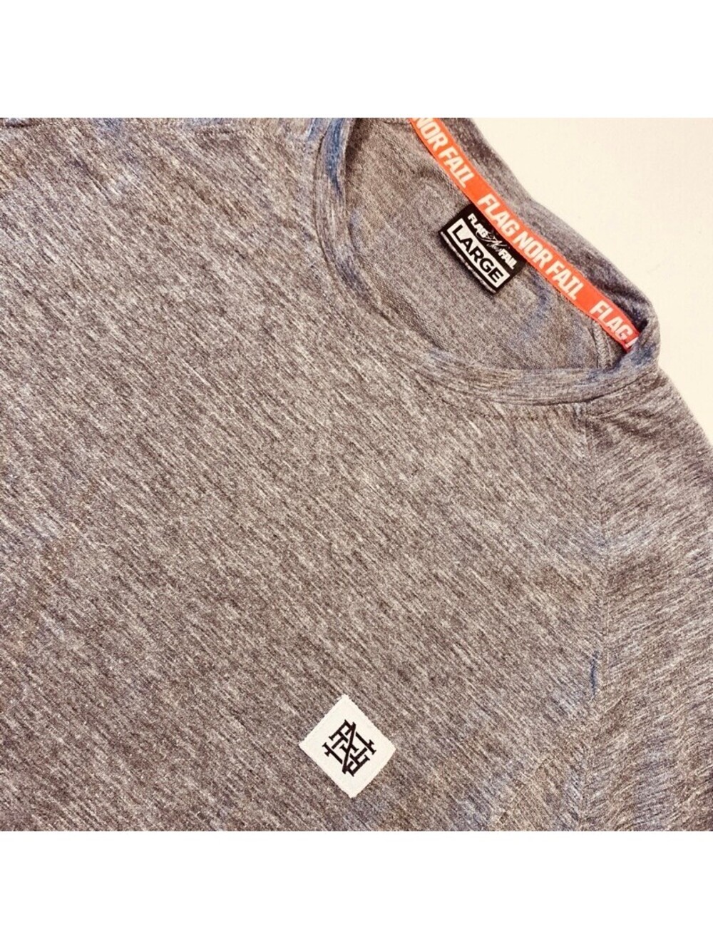 Flag Nor Fail Large Gray Long Sleeve Shirt Patch Front & Back 10055